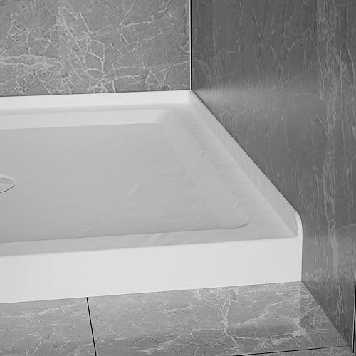 Miniatura 4 de Goodyo Base de ducha de 36 x 36 pulgadas, base de ducha de 3.5 pulgadas de altura antideslizante de acrílico de un solo umbral, color negro pizarra