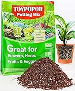 TOYPOPOR Potting Soil for All Indoor Houseplants, Contains Perlite, Peat Moss, Coco Coir and Rice Charcoal, Well Draining Potting Mix Light, Aerated Texture for Healthy Plant Roots and Fast Growth 1qt
