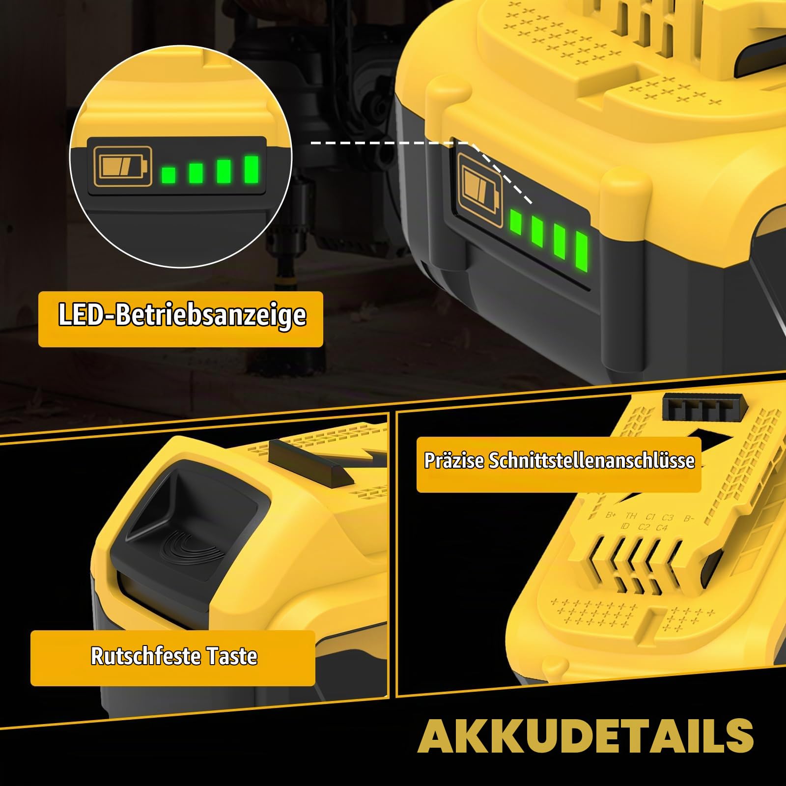 2er-Pack 10.0Ah Ersatzakku für Dewalt Akku 18V+ Ladegerät DCB107 Kompatibel mit DCB206 DCB204 DCB203 DCB201 DCB200 DCD/DCF/DCG Serie Akku-Elektrowerkzeuge