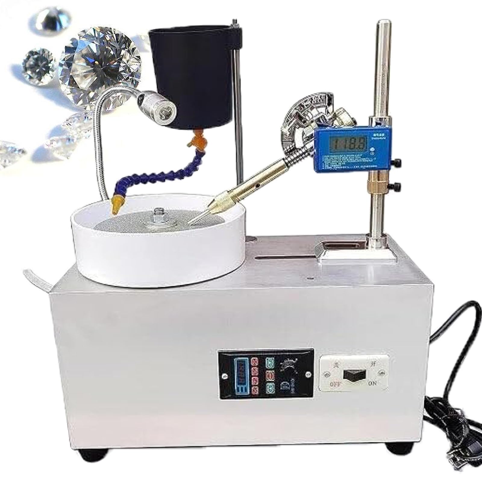 PtaTritious Jewel Polisher Tool Gem Faceting Machine, Jade Grinding Faceted Manipulator Flat Grinder Lapidary Machine 2800RPM Jade Stone Crystal