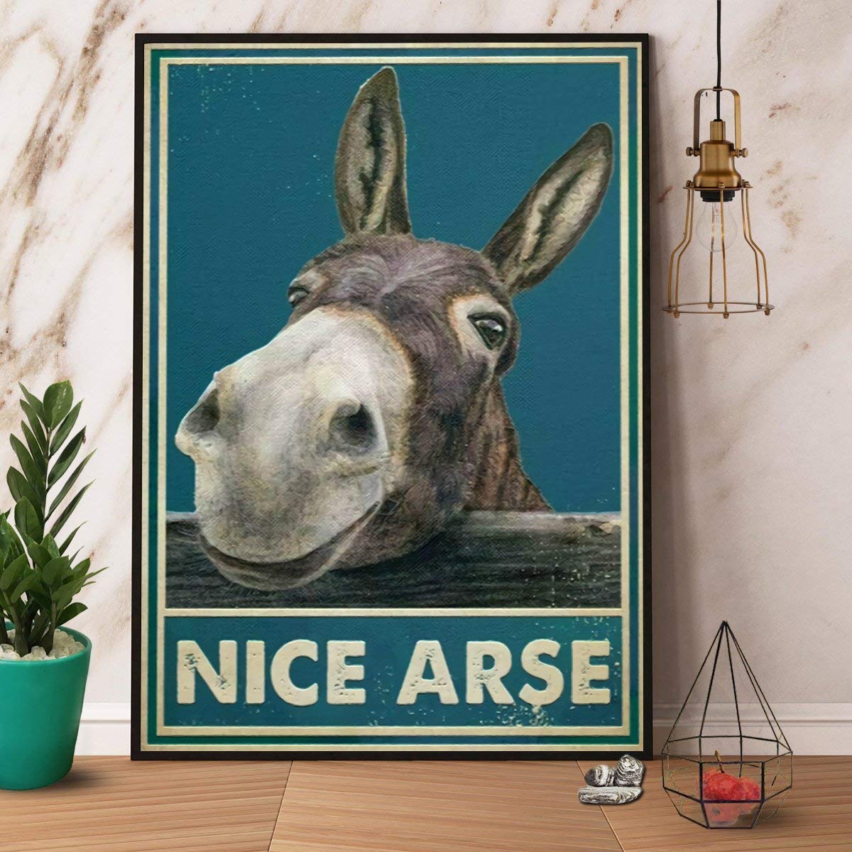 Inga Nice Arse Funny Donkey Poster Vintage Wall Decor Metal Sign Plaque Poster 8X12 Inch