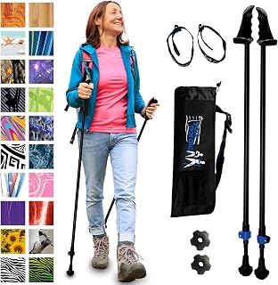 York Nordic Motivator Walking Poles: Patented Stability Grips for Balance & Rehab - Lightweight Adjustable Collapsible Trekking Poles