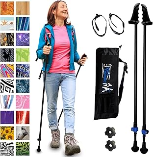 York Nordic Motivator Walking Poles for Balance and Rehab - Patented Stability Grips - Lightweight, Adjustable, and Collapsible - 2 Pieces Adjustable w/flip Locks - Heights 4'6" up to 6'2" - 230 lbs
