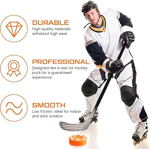 Miniatura 10 de Deekin Hockey Puck Street Hockey Puck Roller Hockey Puck Multifuncional Pelotas de hockey Novedad Juego de hockey para interiores y exteriores