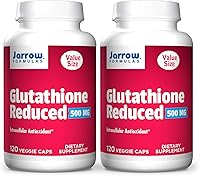 Vista 1 de Jarrow Formulas Glutatión reducido 500 mg - 120 cápsulas vegetarianas, paquete de 2 - Antioxidante intracelular - Refuerza la regeneración
