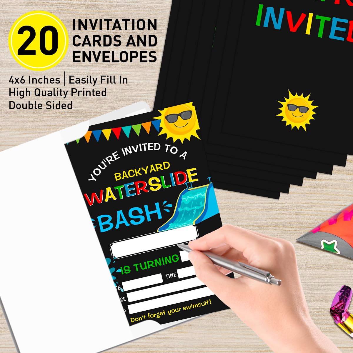 Water Slide Birthday Invitation: Splish Splash Party - View #10