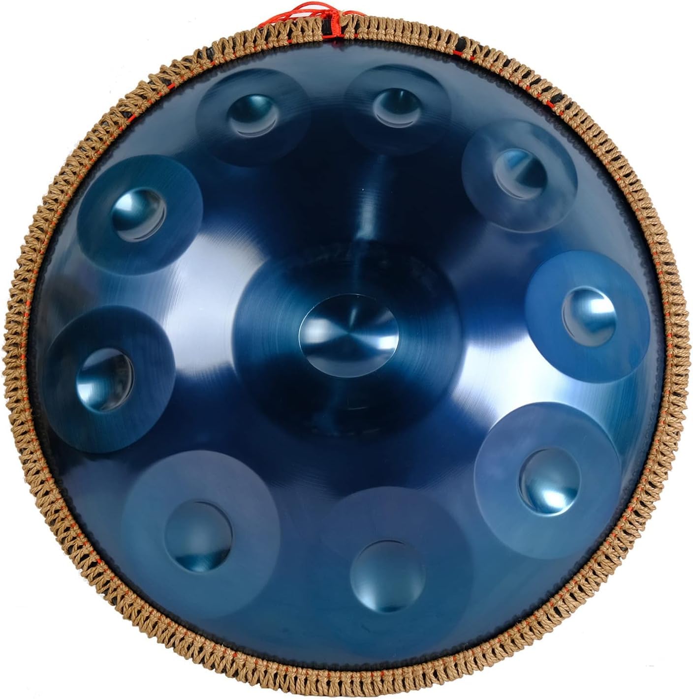 Handpan Drum Tambor de percusión de Acero de 22 Pulgadas con Bolsa de Mano Suave, mazo de handpan, Soporte de handpan, paño sin Polvo para niños y Adultos,Blue-9notes
