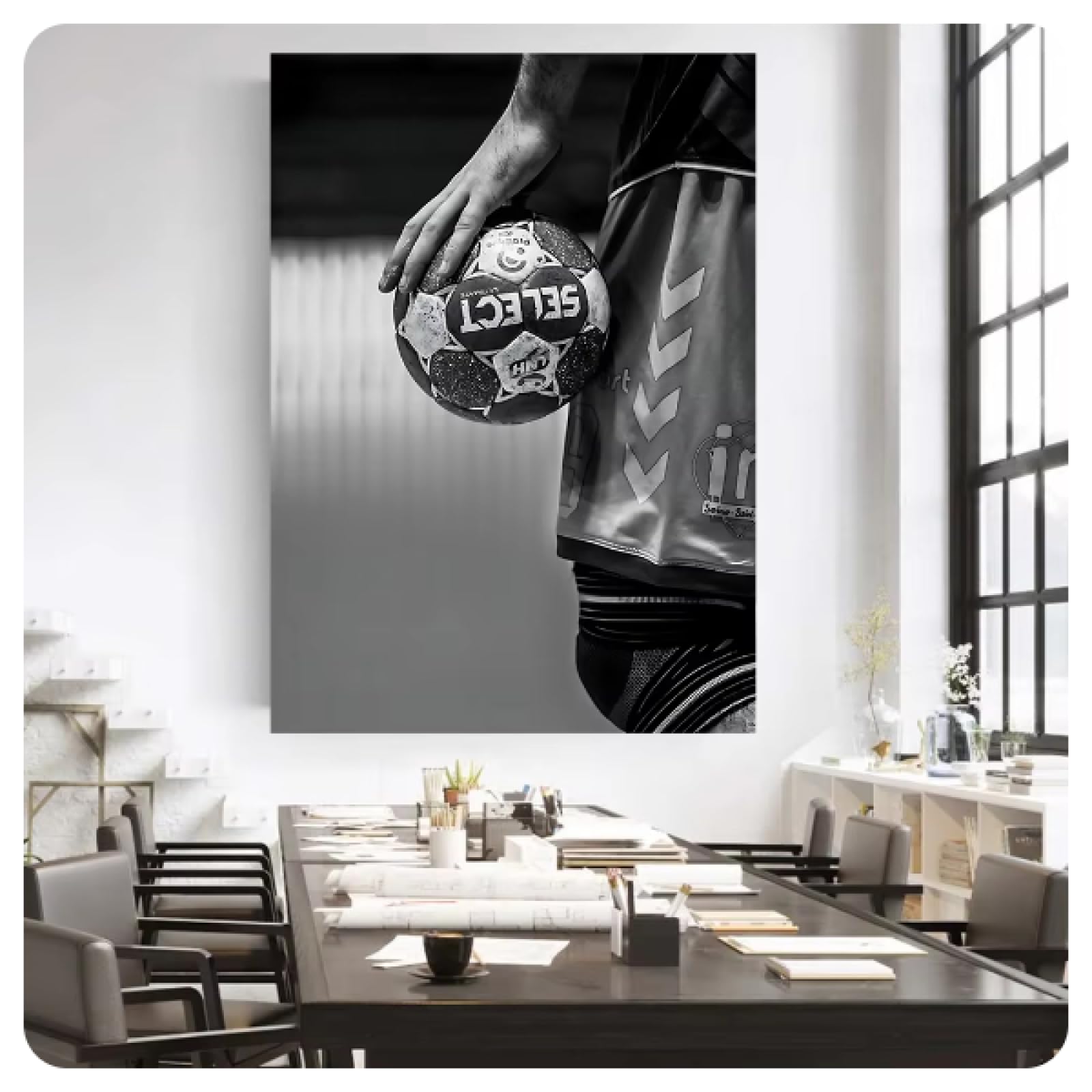 NSKDJSE Poster Aquarelle Handball Sur Toile Pour Décoration De Chambre