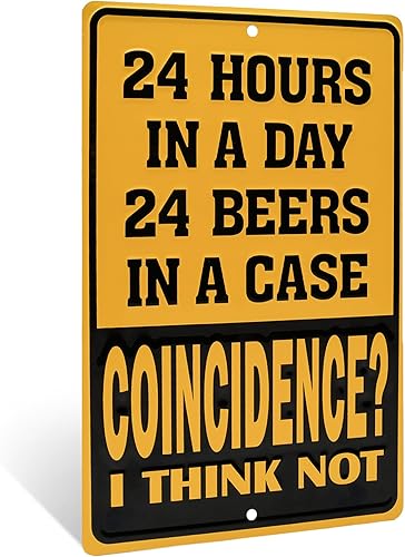 24 Horas, 24 Cervezas Divertido En Relieve De Aluminio Letrero Novedad Bar Pub Decoración De Pared