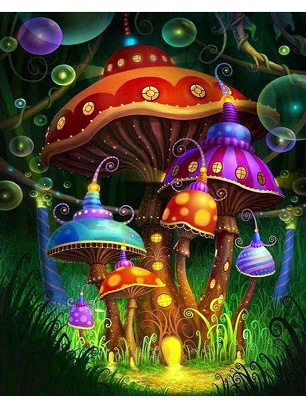 Leimonri Colorful Mushroom Diamond Art Kits for Adults 5D DIY Full Drill Diamond Dots Rhinestone Art Craft for Adults Beginner 12x16 inch Home Decor…