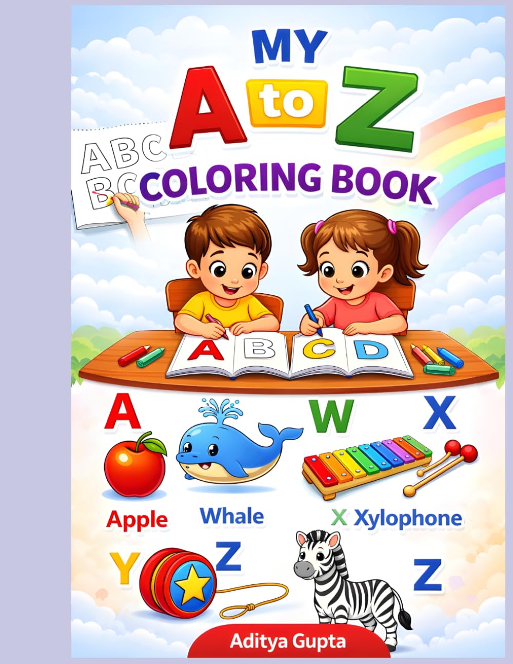 A to Z Alphabet Tracing and Coloring Book for Kids: Learn ABC | Trace Letters | Fun Coloring Activities for Preschool and Kindergarten Children