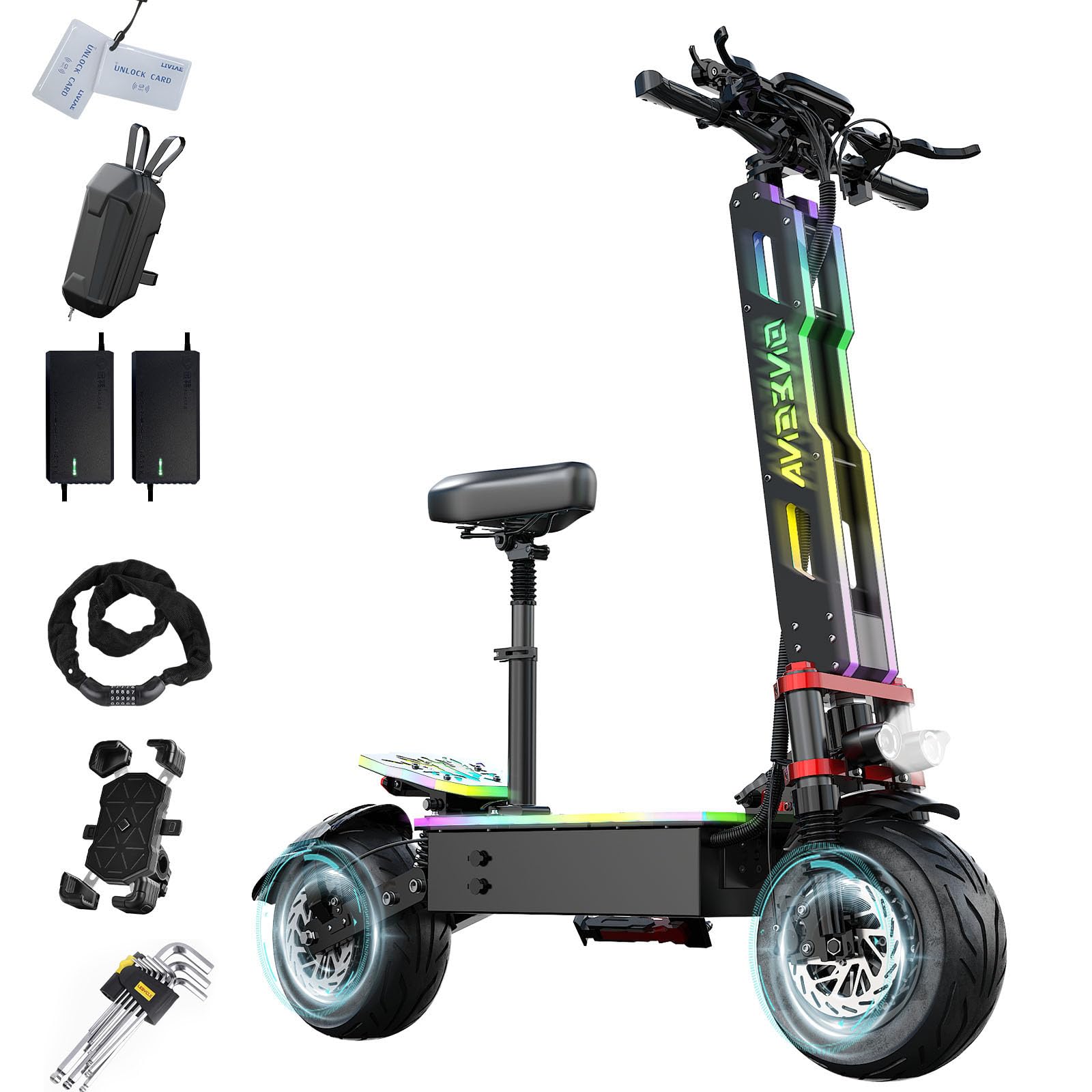 Electric Scooters Adults- 7000W Dual Motor 55 MPH Fast Escooter and 70 Miles Long Range with 60V 38Ah