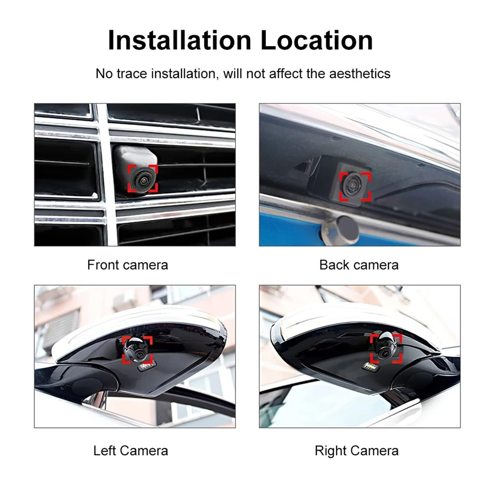 Ersatzkamera-Ersatz für Android-Multimedia-Modelle mit integrierter 360-View-App, 12-poligem Kabelbaum für Android Multimedia 360 Panoramakamera (3D 720p) (3D 720p)