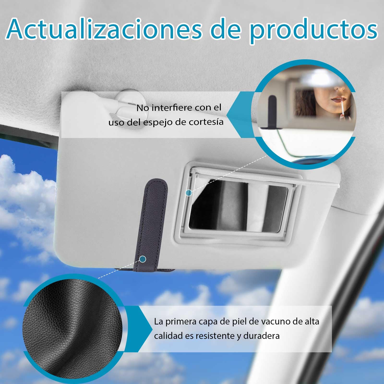 upbeat Soporte Gafas Coche, Fuerte Magnético Porta Gafas para Coche, Cuero Multifuncional Accesorios Coche, Soporte Via T Coche, Accesorios Coche Interior Sunglasses Holder