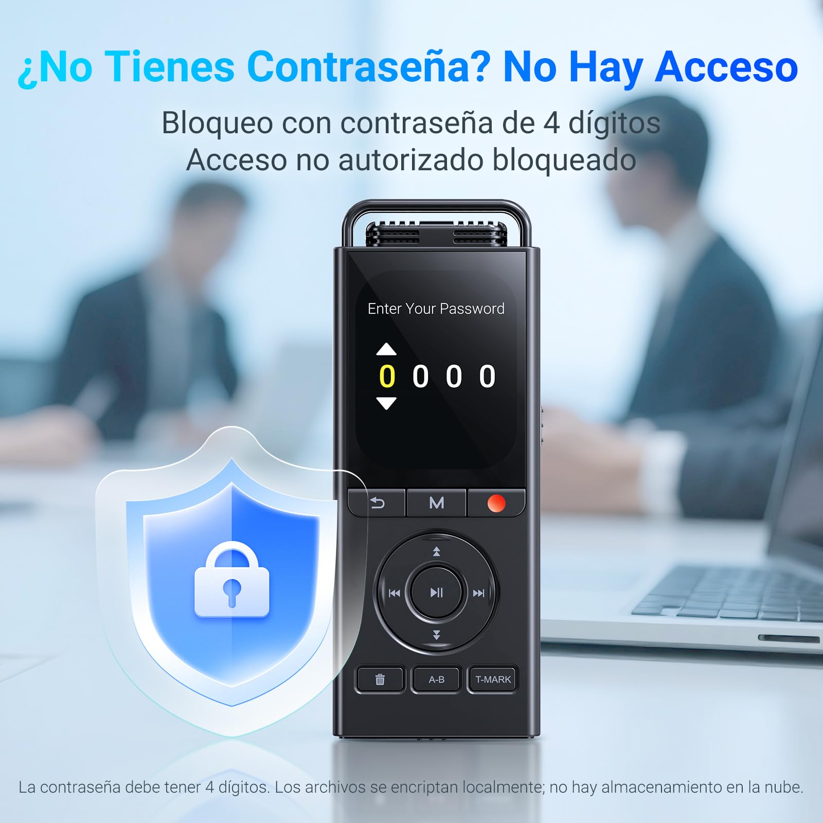 MECHEN 144 GB Grabadora de Voz Digital, Grabadora Activada por Voz con 10.000 h de Tiempo de Grabación, Audio HD de 3072 Kbps, Reducción de Ruido, Puede Conectarse a un Micrófono Externo (144, GB)