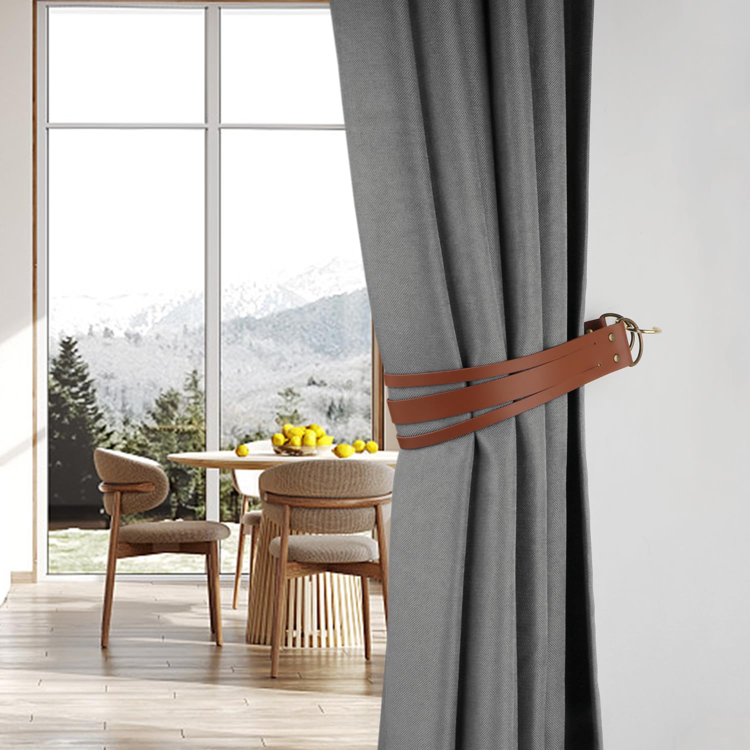 Leder-Vorhang-Raffhalter Set, 2 Stück Braun – Vintage Gardinen-Schnallen Für Zuhause & Büro