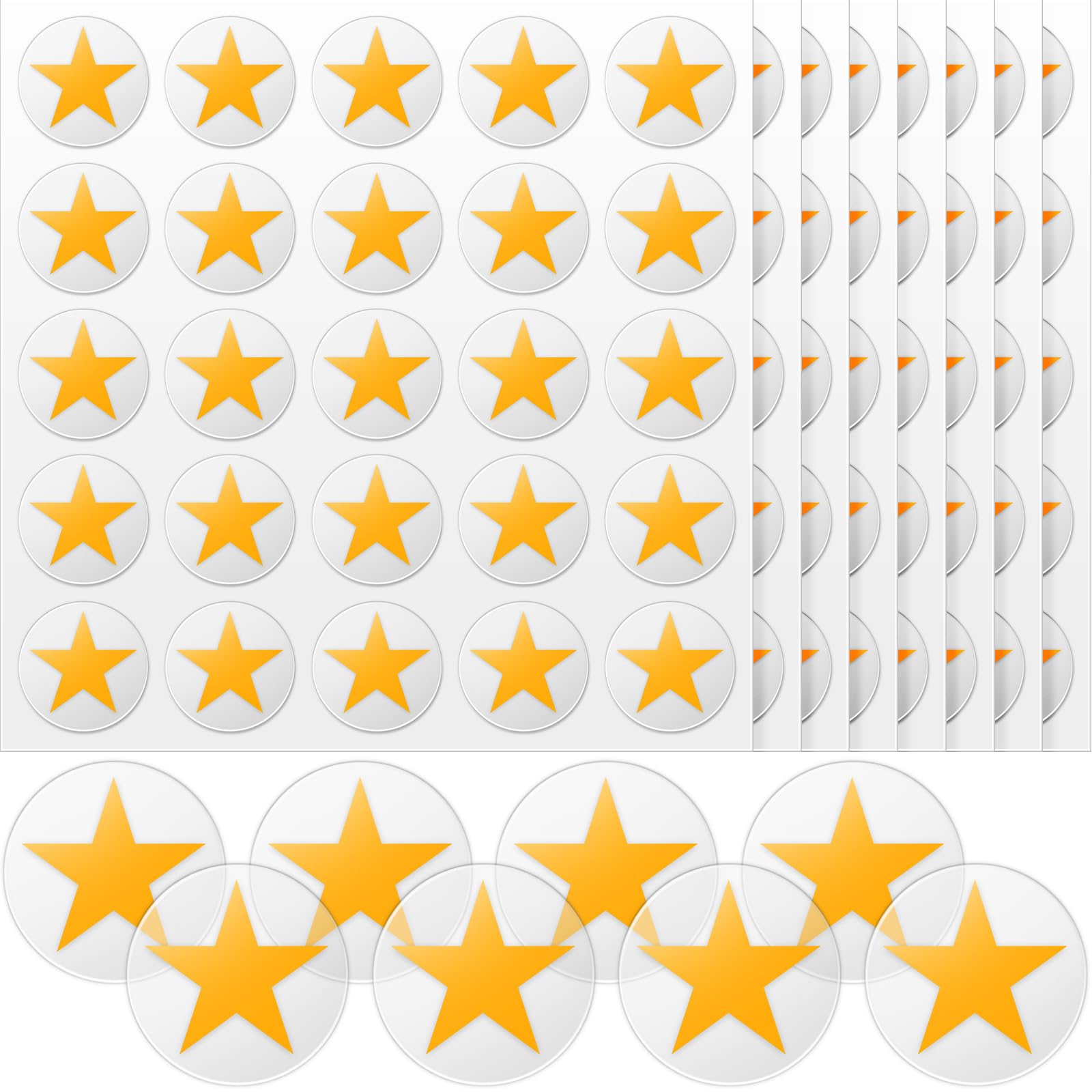 Leinuosen Helmet Stickers Football Baseball Helmet Decals 1-1/8 Inch Vinyl Sports Football Decals Self Adhesive Hockey Stickers for Hockey, Lacrosse, Batting(Clear Print Yellow, Star)