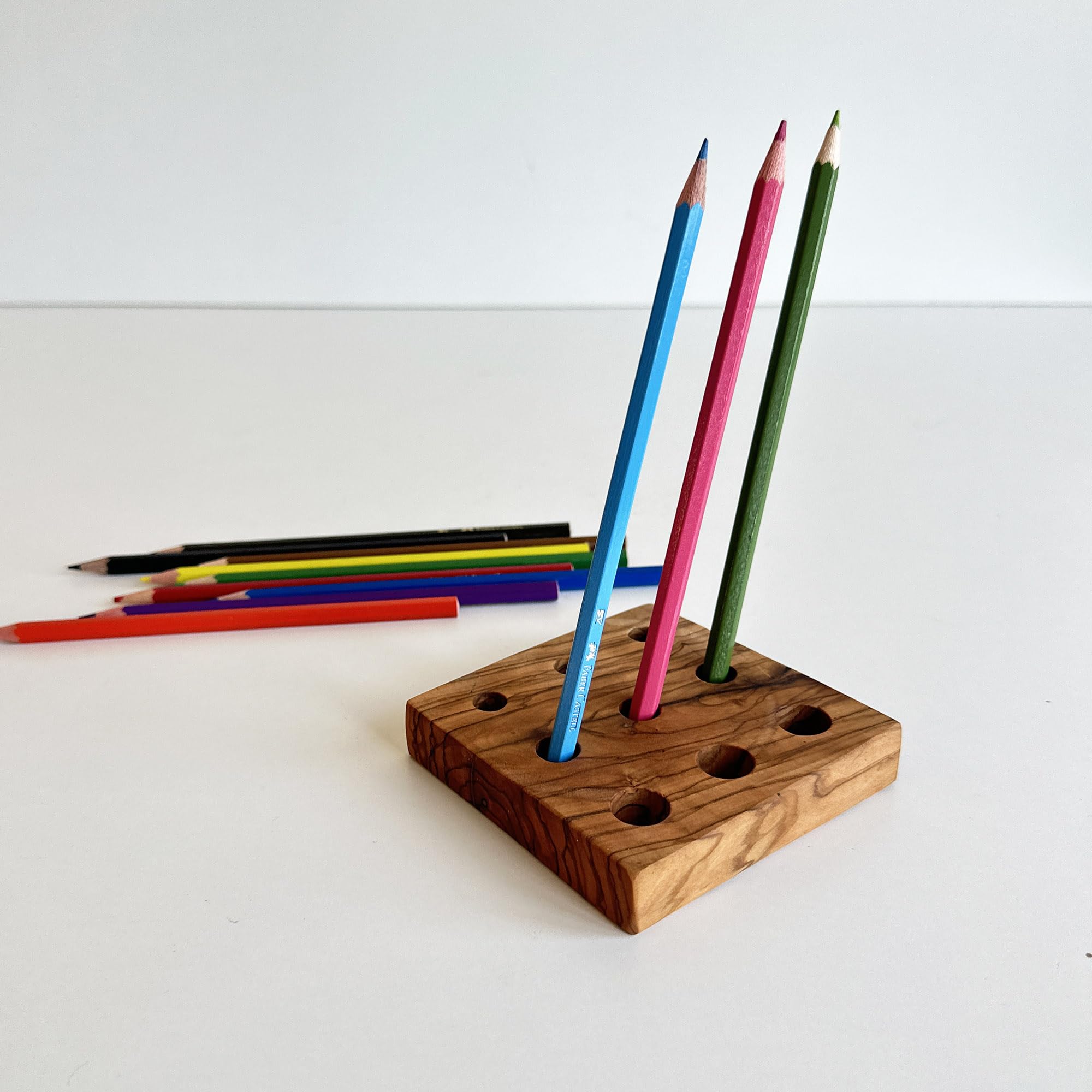Organizzatore da scrivania, set di organizzazione da scrivania in legno di ulivo