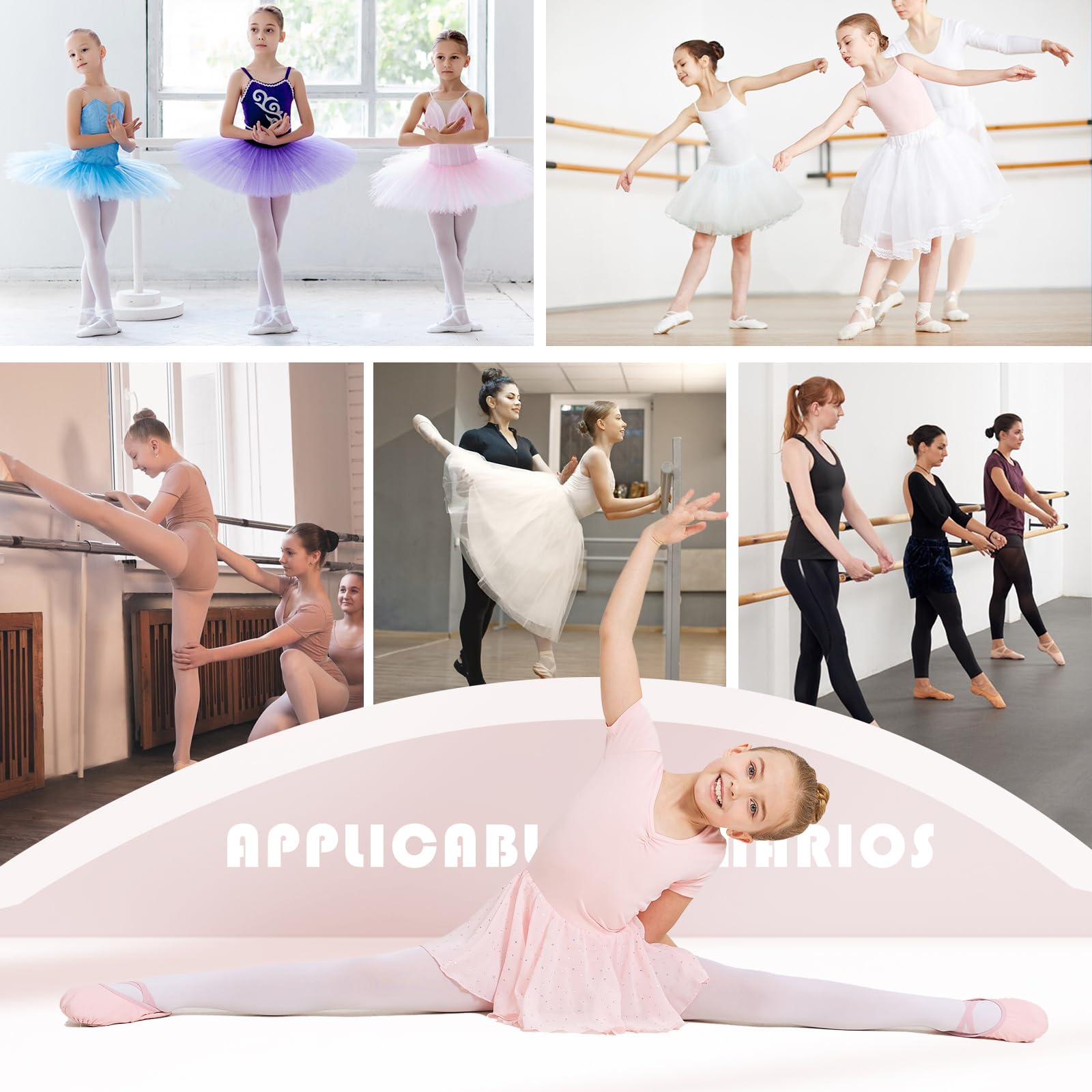 Uniuni Scarpe da balletto Suola in pelle divisa per bambini e adulti (Consiglia l'acquisto di una taglia più grande)