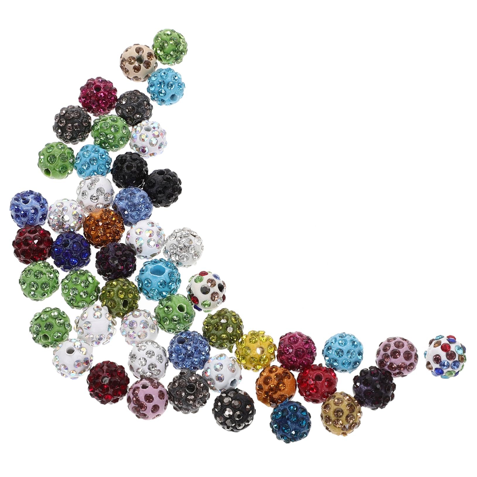 HOMSFOU 5 Set Perline Strass Decorative Per Creazioni Fai Da Te Da Pz Perline Rotonde Polimerica Per Bracciali E Collane Distanziatori Per Bigiotteria Materiale Resistente E 50 Pezzi * 5