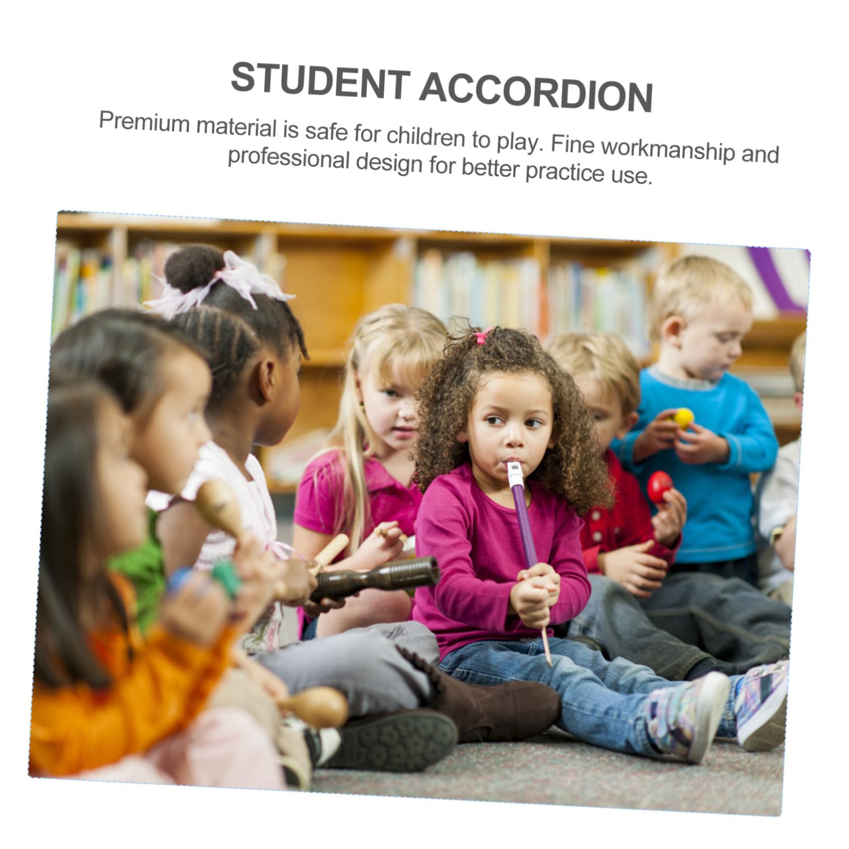 Accordéon Éducatif Noir pour Garçon et Filles Matériau Abs et Métal, Améliore les Capacités Cognitives Pratique Musicale