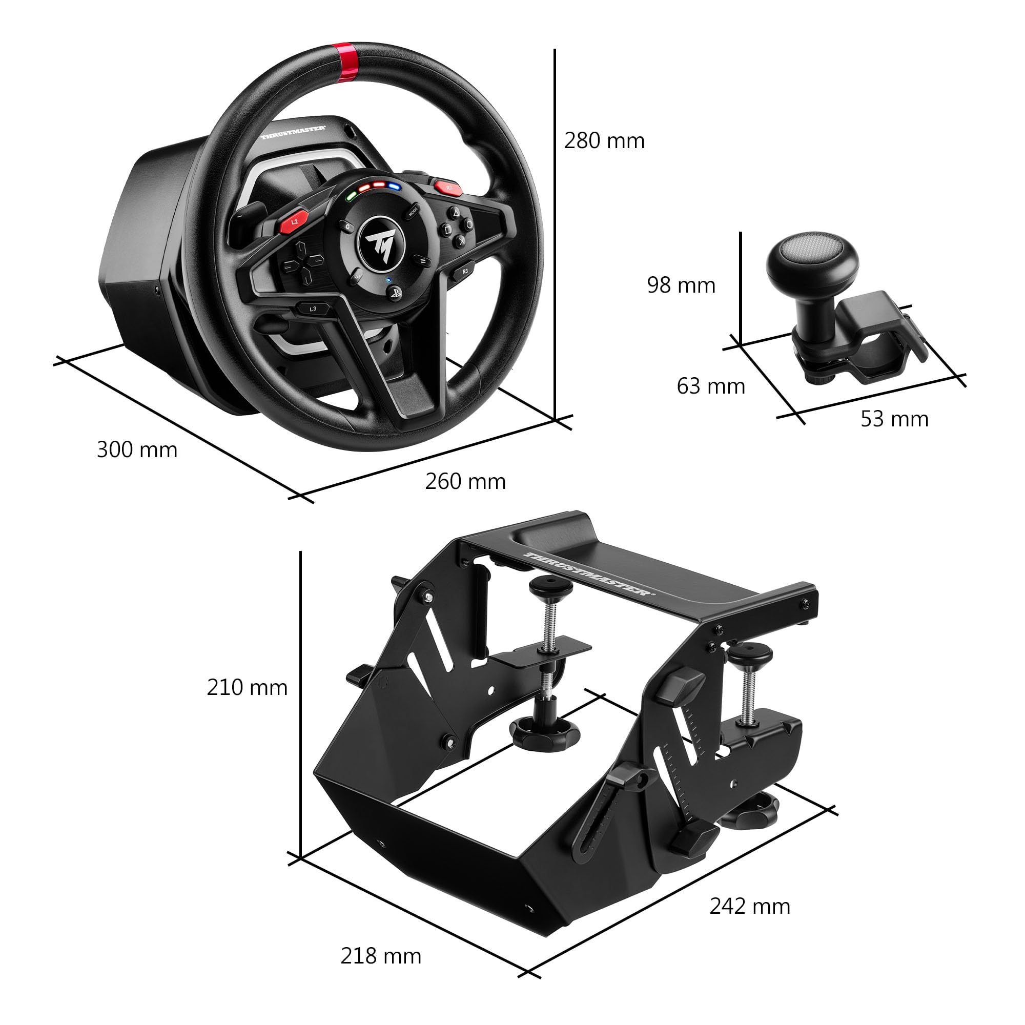 Thrustmaster T128 SimTask Farming Pack - Pack Volante Farming - PS5 y PC | Plug & Play en Farming Simulator 25, volante Force Feedback T128, FarmStick 3 ejes, montaje Steering Kit, pedalier T2PM