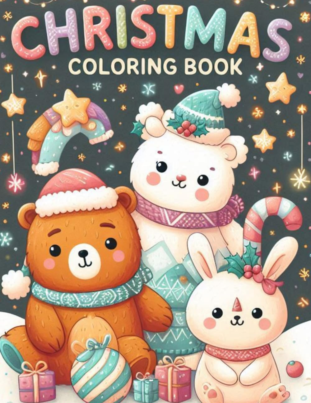 Cute Animal Christmas Coloring Book: 110 Festive Pages: Perfect Christmas Coloring Fun for Kids Ages 4-6
