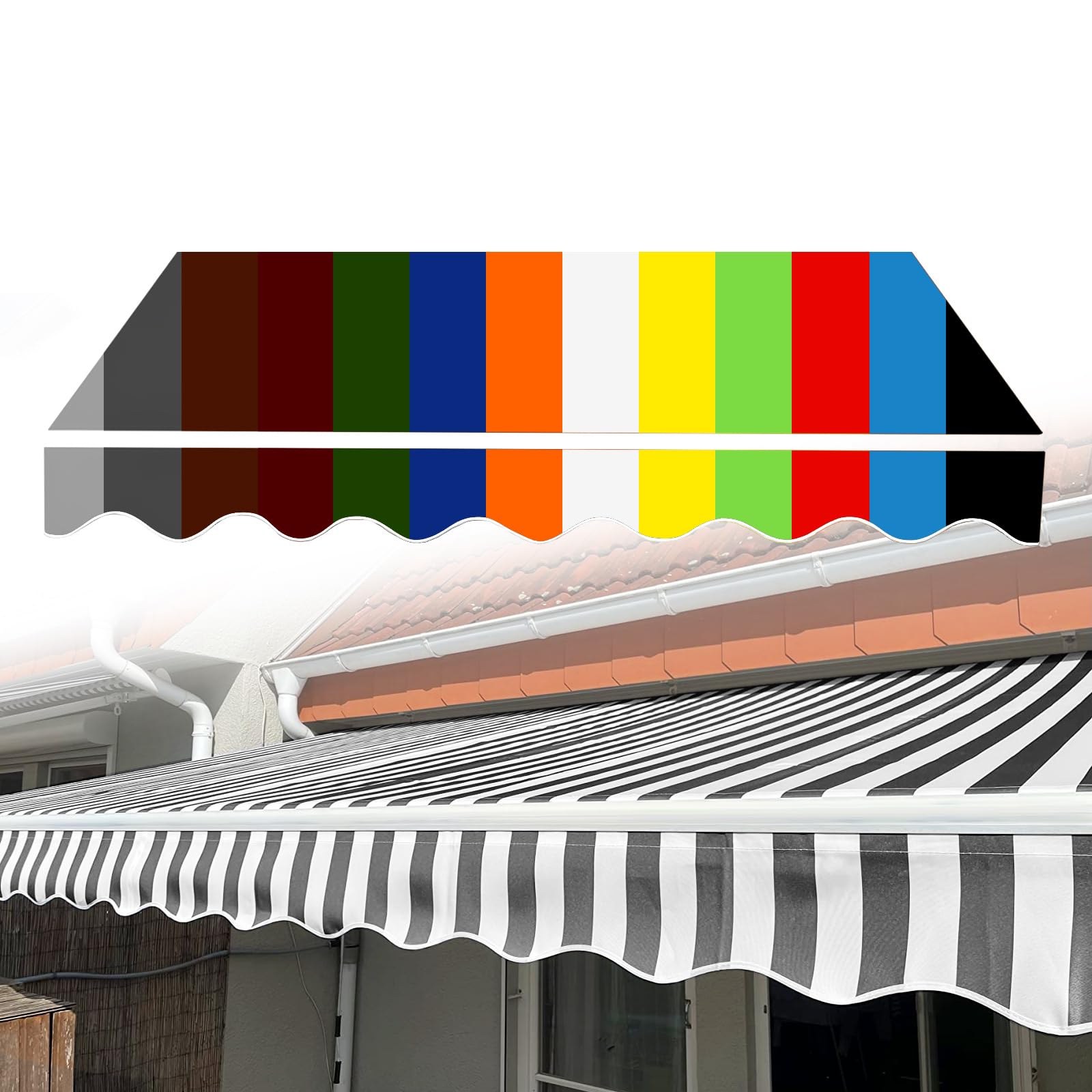 Awning Replacement Fabric 2.5 2.8 3 3.5 4m Retractable Cover With Valance