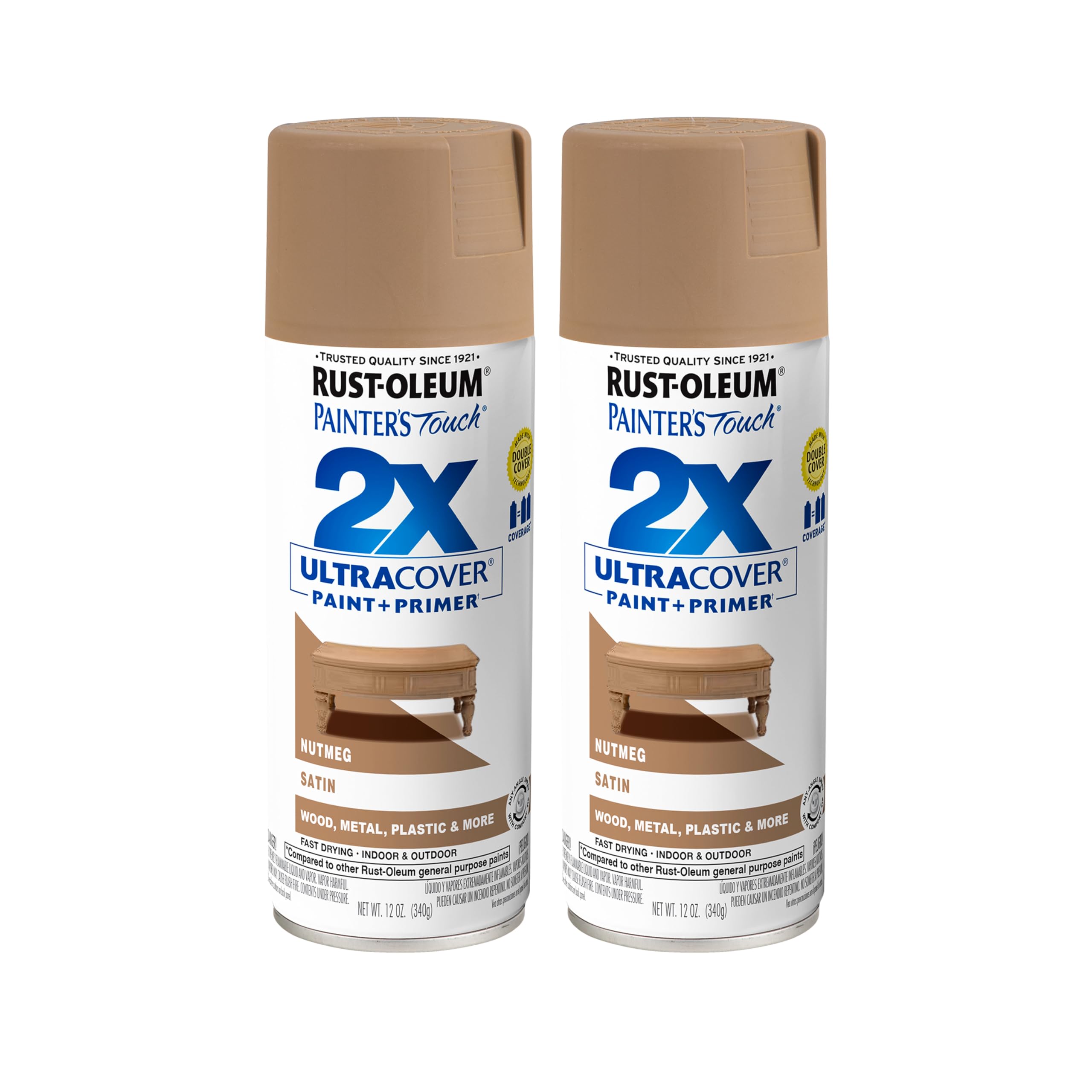 Rust-Oleum Painter's Touch 2X Ultra Cover Spray Paint, Satin Nutmeg
