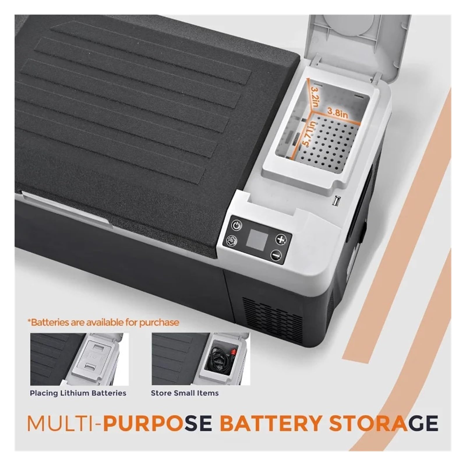 Refrigerador eléctrico de 12 voltios - Compresor de refrigerador de 24 Cuartos (23 L) 12/24 V CC y 110-240 V CA, batería de 12 V utilizable en el refrigerador