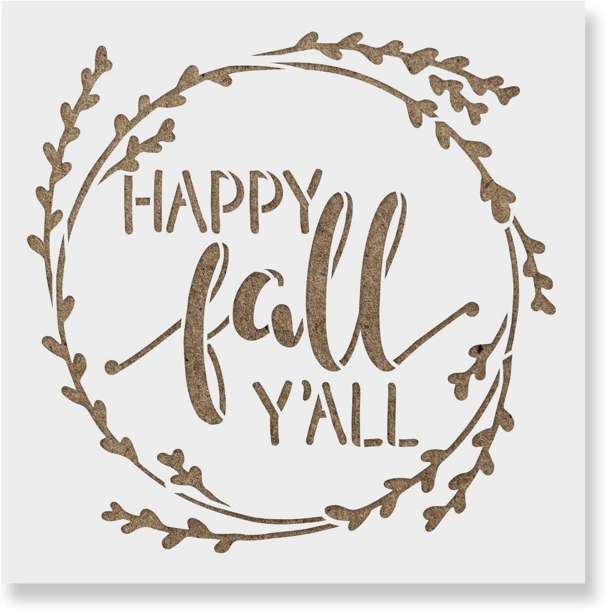 Happy Fall Yall Stencil - Versatile for Thanksgiving Seasonal Decor, Fall