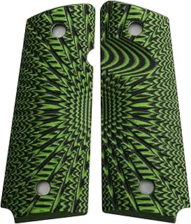 1911 Full Size Compact 1911 EMP Grips Fits PT1911 Sig GSG Aggressive Starburst G10 with Standard Thickness & Ambi, Magwell Bobtail Roundbutt Bottom Cut Options - StonerCNC