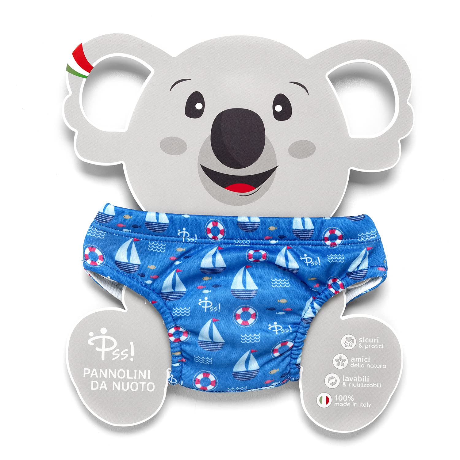 Pannolino per Bambini Sailboat Riutilizzabile Impermeabile Taglia L 3-8 kg Unisex