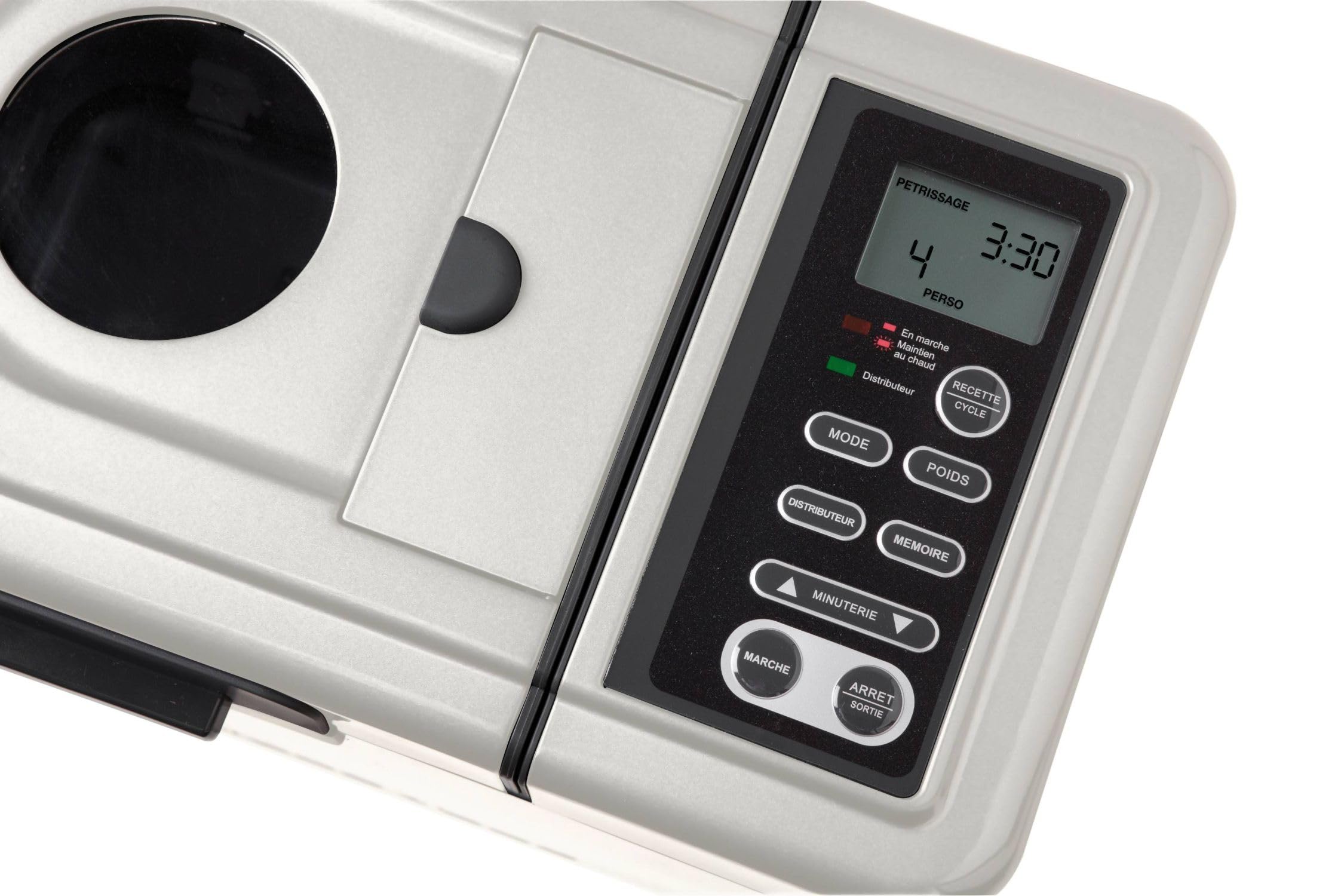 riviera&bar Machine à Pain Sans Gluten - 820W, 14 Programmes, Distributeur d'Ingrédients, Pétrin Auto-Rabattable - 3 Tailles de Pain, Départ Différé 13h - Blanc Ivoire