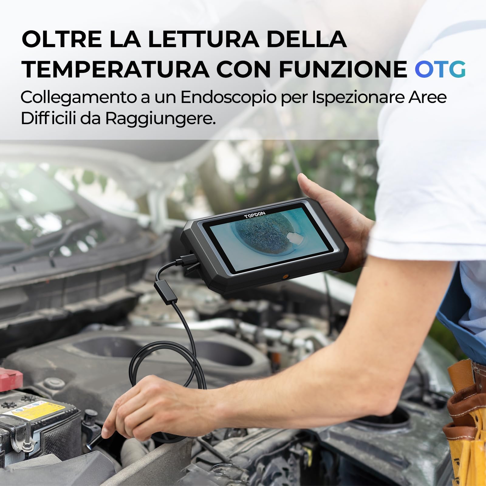 TOPDON TC003 Termocamera Professionale, 512x384 Risoluzione con 5MP Camera Visibile & Wifi Bluetooth, Termocamera Infrarossi 5" Touchscreen, 32GB Memoria, 25 Hz, -20°C~550°C, dotata di funzione OTG