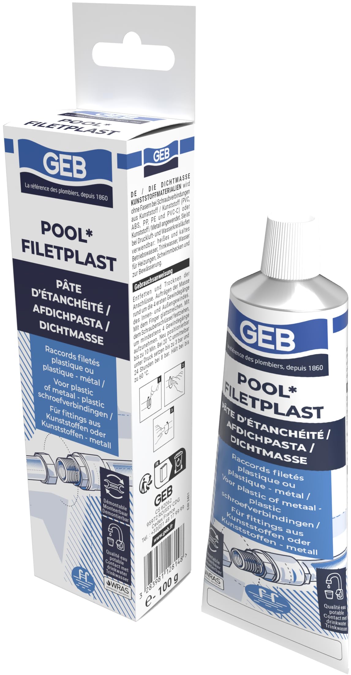 GEB 71681-112814 Filetplast agua pasta de sellado Tubo 100 g
