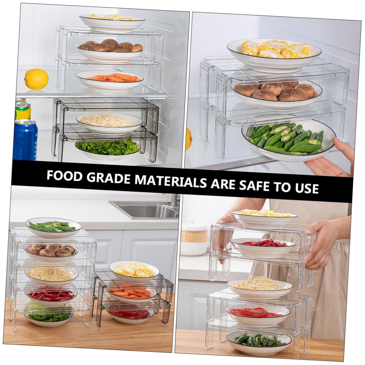 Alipis Set Organizer Per Frigorifero Contenitori Impilabili Per Frigorifero Ripiano Portaoggetti Rimovibile Per Casa E Cucina