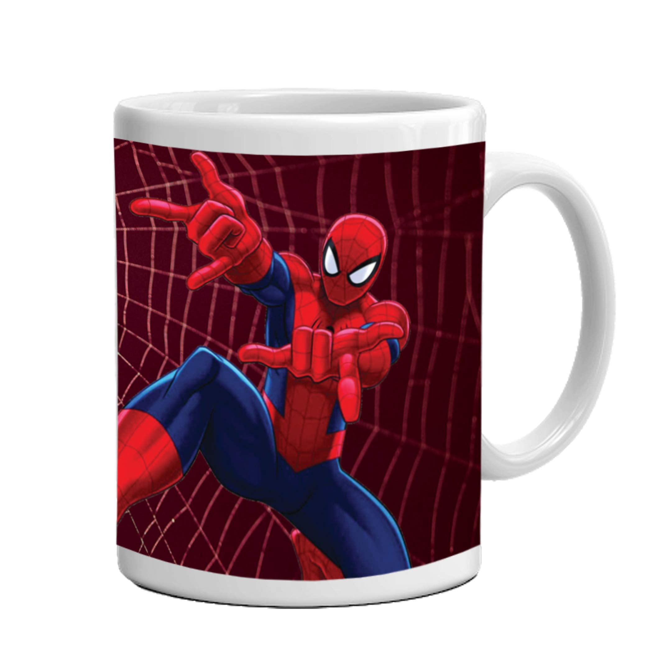 Atrum Shutrum अटरम शटरम Spider Man Ceramic Printed Mug | Avengers Theme | Coffee-Tea-Milk Cup | Marvel Superhero Gift Rakhi Diwali Birthday Brother Son Sister Friend | Multicolor | 1 Qty. | 325 ml