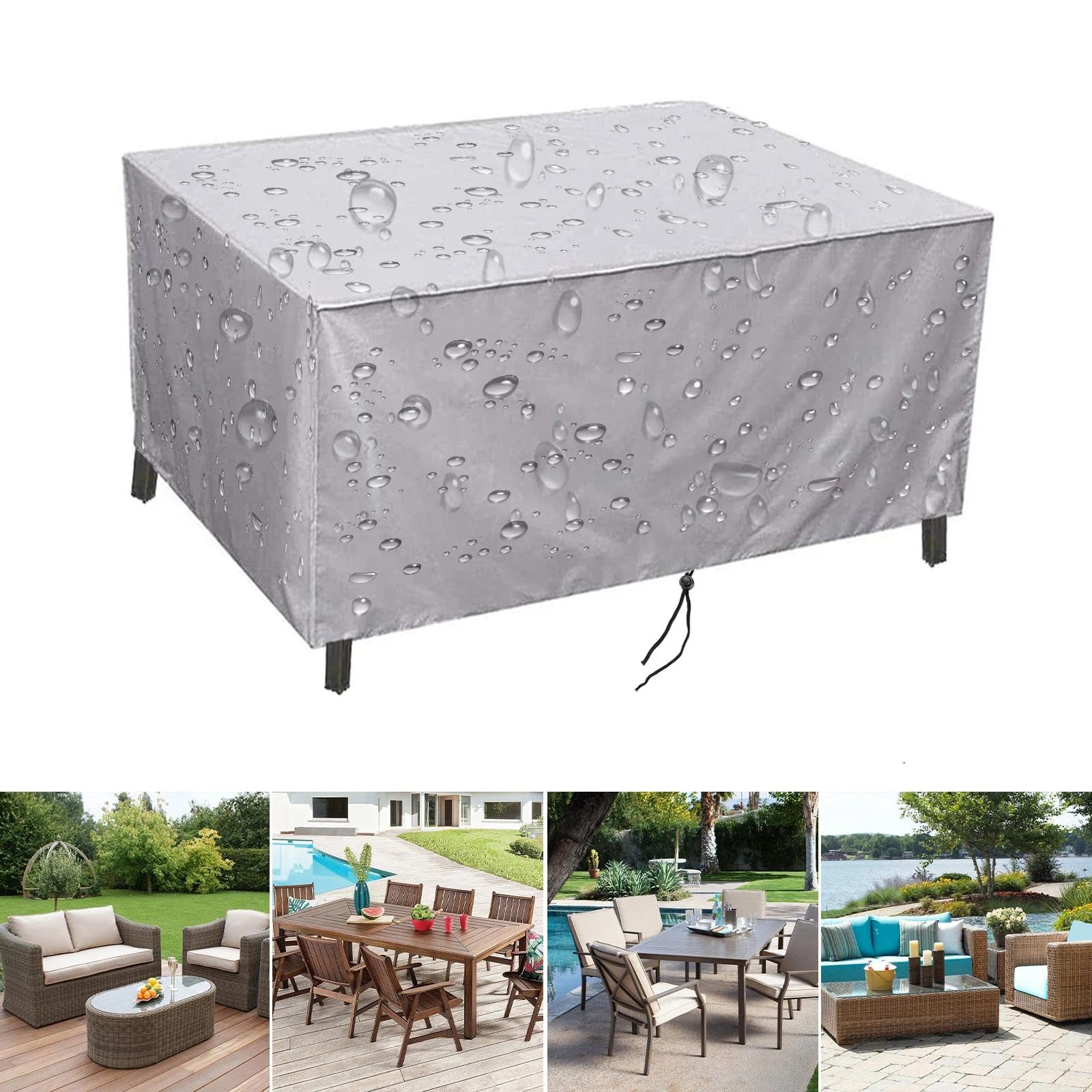 Housse Table De Jardin 380x160x100cm Argent Housse Table De Jardin