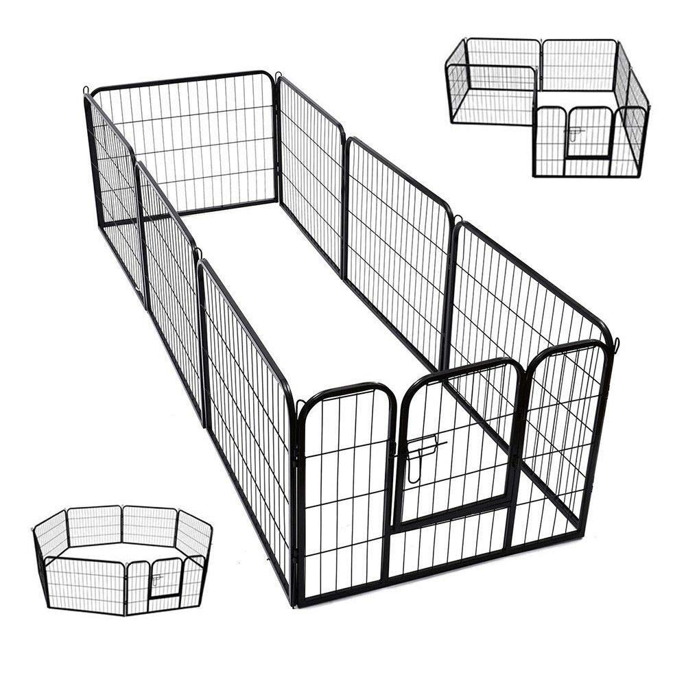 TMZยฎExtra Large Heavy Duty 8 Piece Puppy Dog Run Enclosure Pen Playpen 80X100cm XL