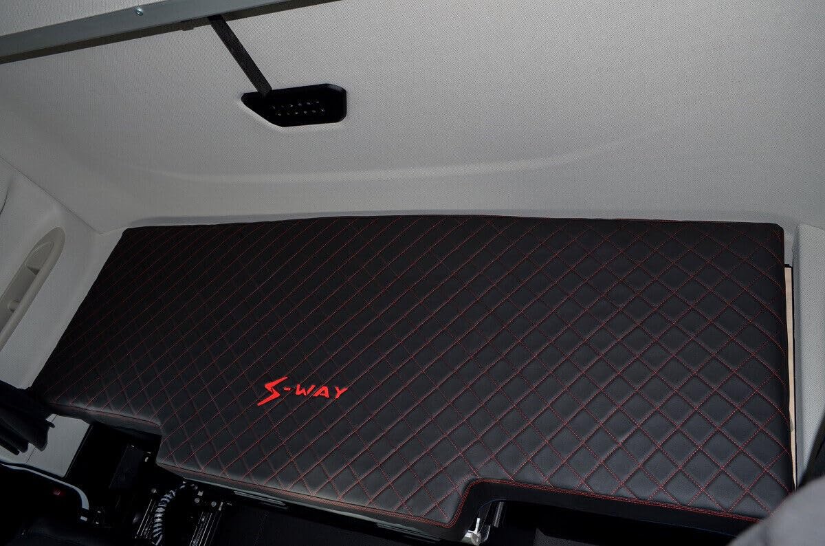 Funda para cama de camión compatible con IVECO S-WAY a partir de 2019, piel ecológica, color negro y rojo