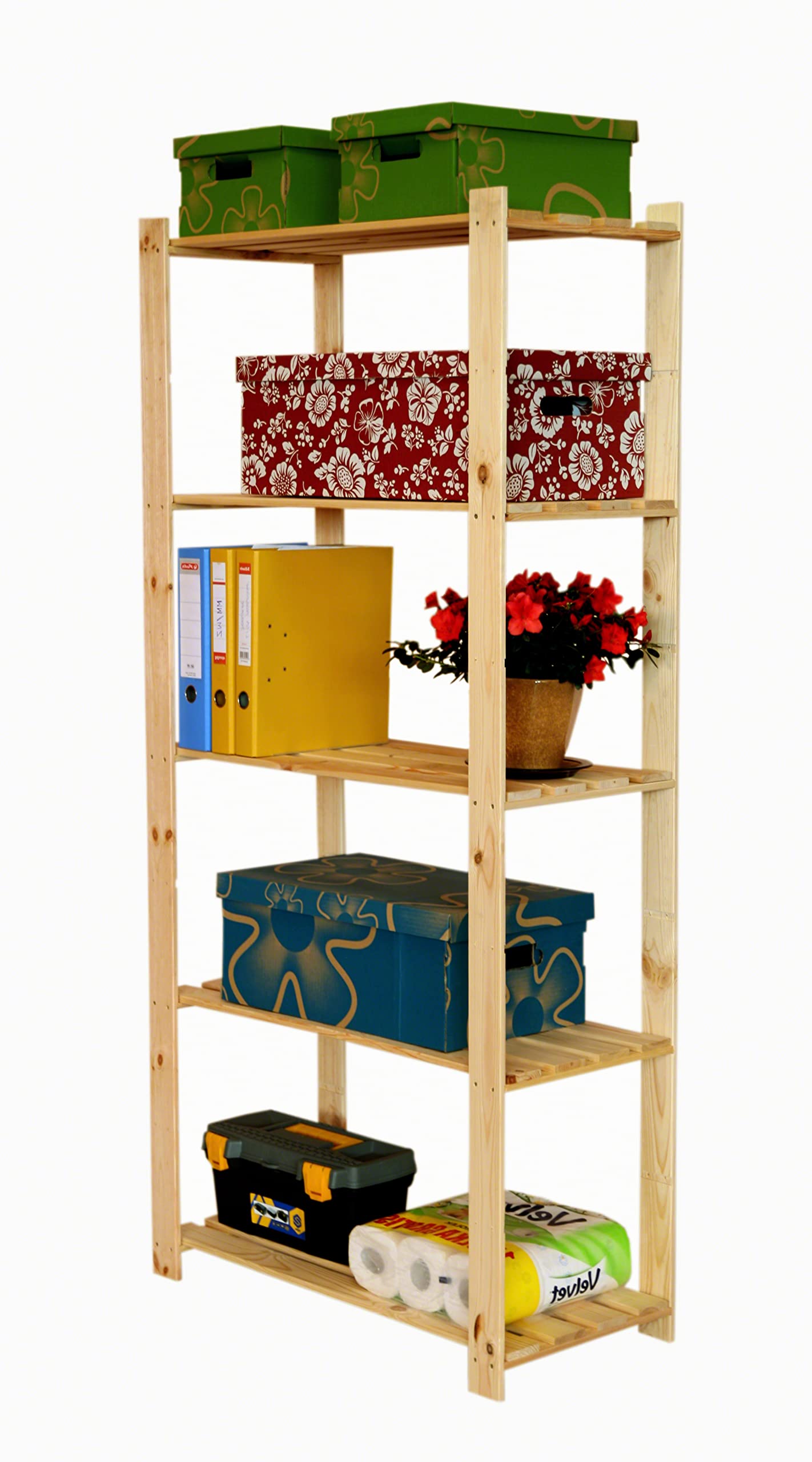 Holzregal Keller- Lager- Küchenregal Ständer H. 150-220cm Serie B (B-24:HxBxT: 170x80x38 cm)