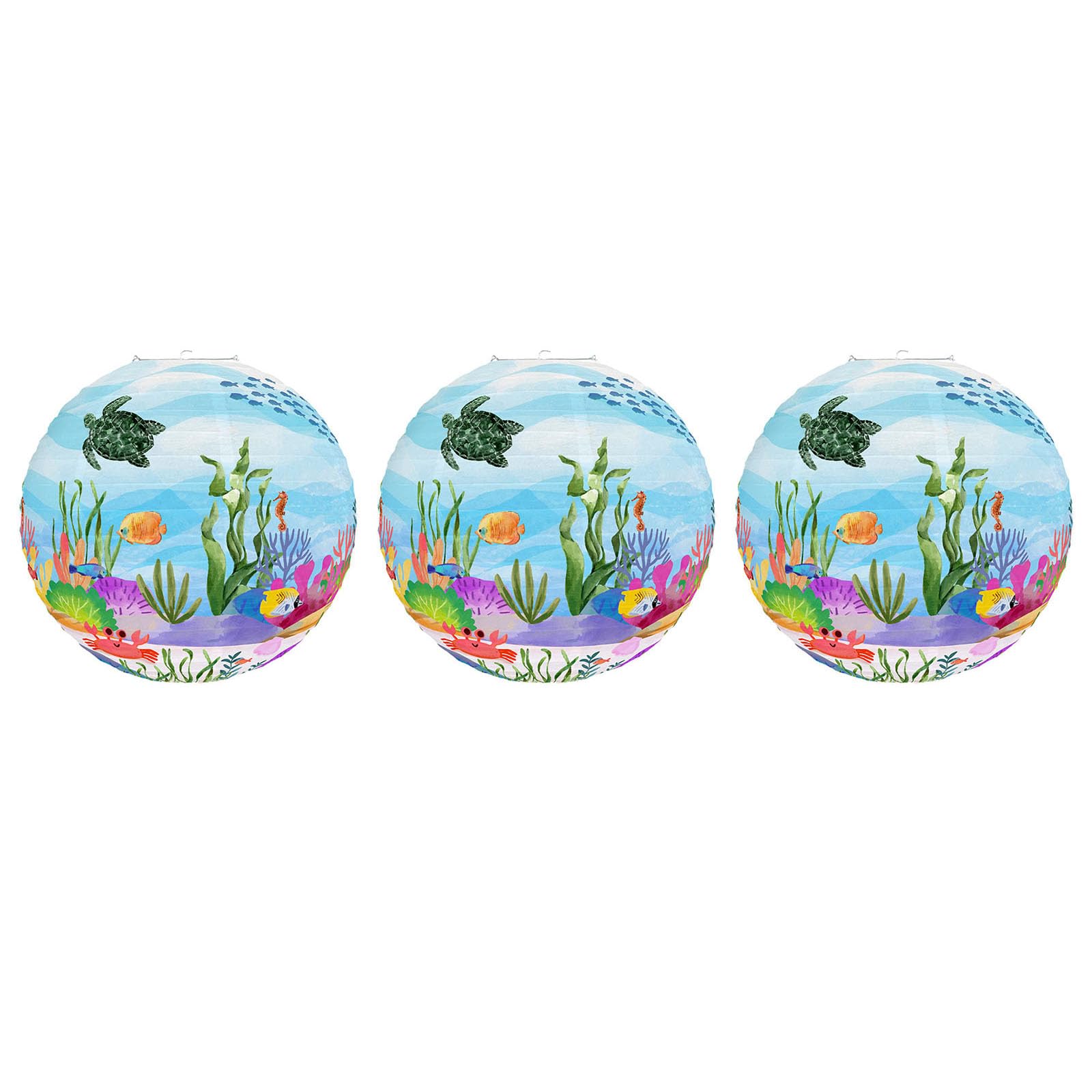 Tsophreniq 3Pcs Marine Themed Paper Light Hangings Environment Light Hangings for Celebration and Home Styling Hanging Ornament