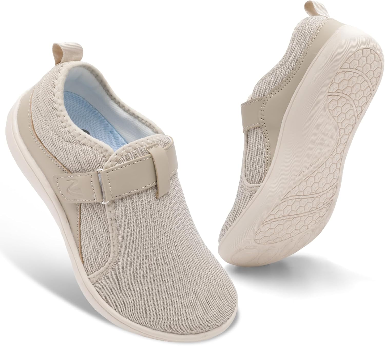 Spesoul Wide Womens Walking Shoes Adjustable Diabetic Shoes Breathable Zero Drop Barefoot Shoe Neuropathy Edema Nursing Shoe Wide Width Sneakers