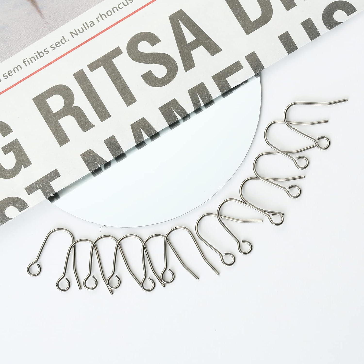 24pcs 20G Small Pure Titanium Earring Fish Hooks with 50pcs Silicone Earring Backs DIY Earrings Findings for Jewelry Making, Hypoallergenic Earring Hooks Making Kit