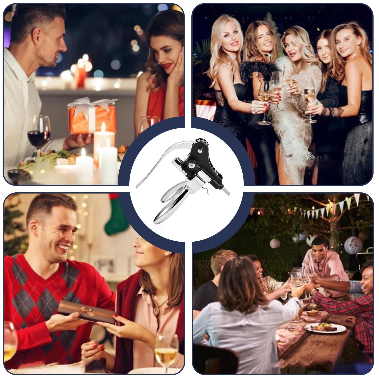 5-teiliges Korkenzieher Wein Geschenkset: Weinflaschenöffner aus Edelstahl, Praktisches Design WKorkenzieher-Weinöffner-Set für Zuhause, Feste und Geschenkgelegenheiten, für alle Arten von Korken