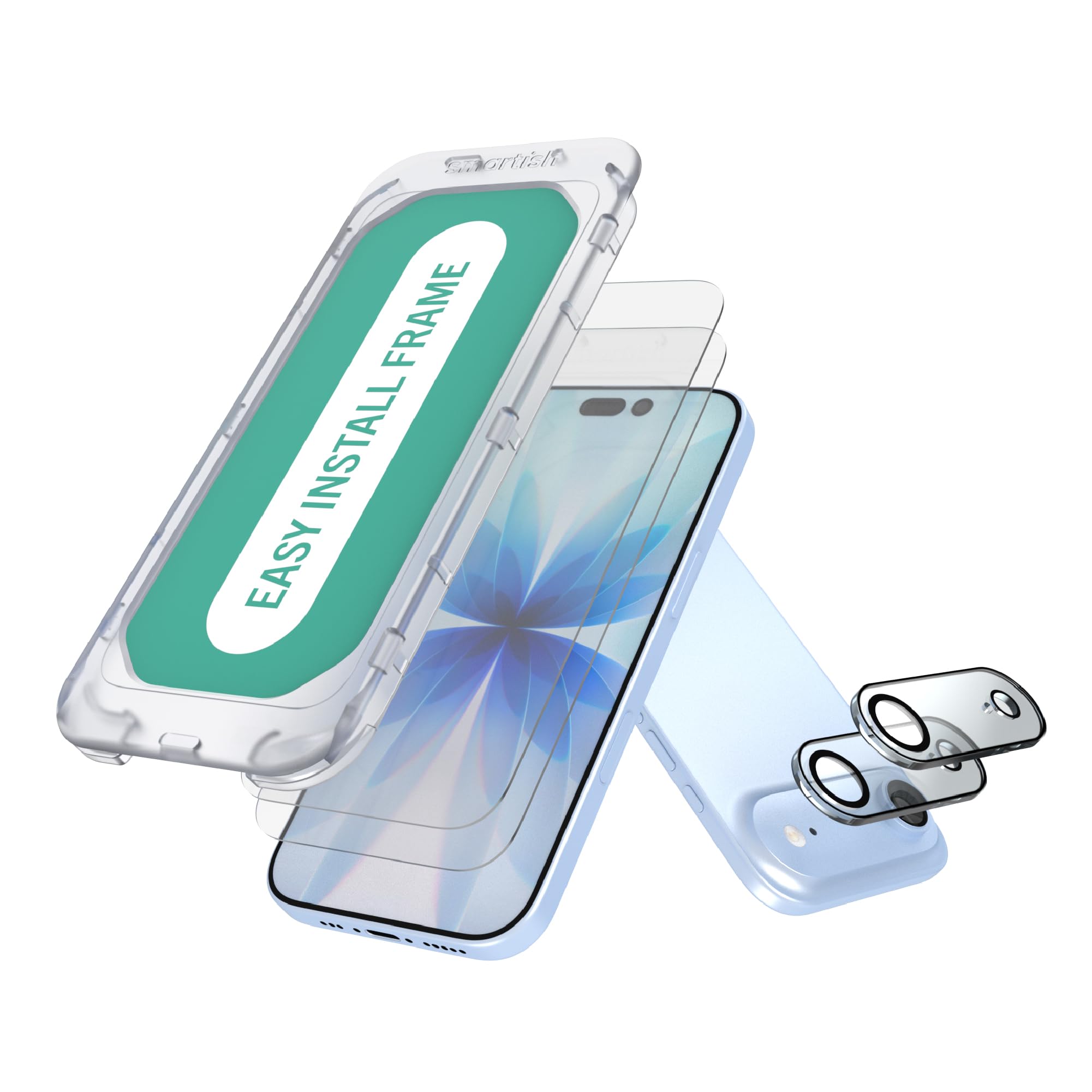 Smartish iPhone Air Screen + Lens Protector, Tuff Sheet, 2 Pack