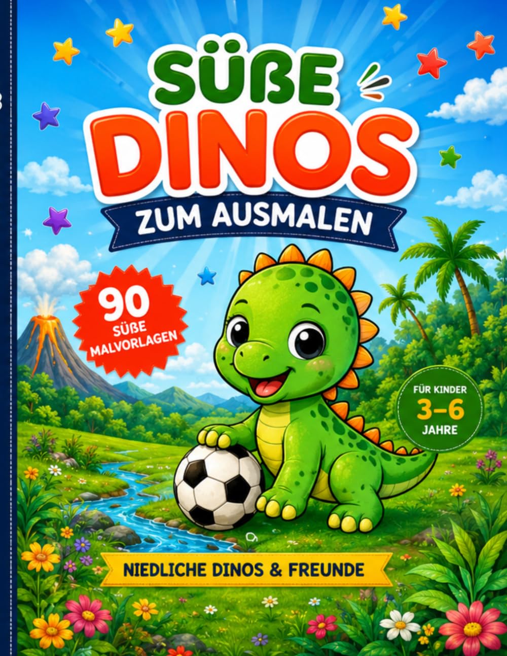 Süße Dinos zum Ausmalen: Niedliche Dinos & Freunde