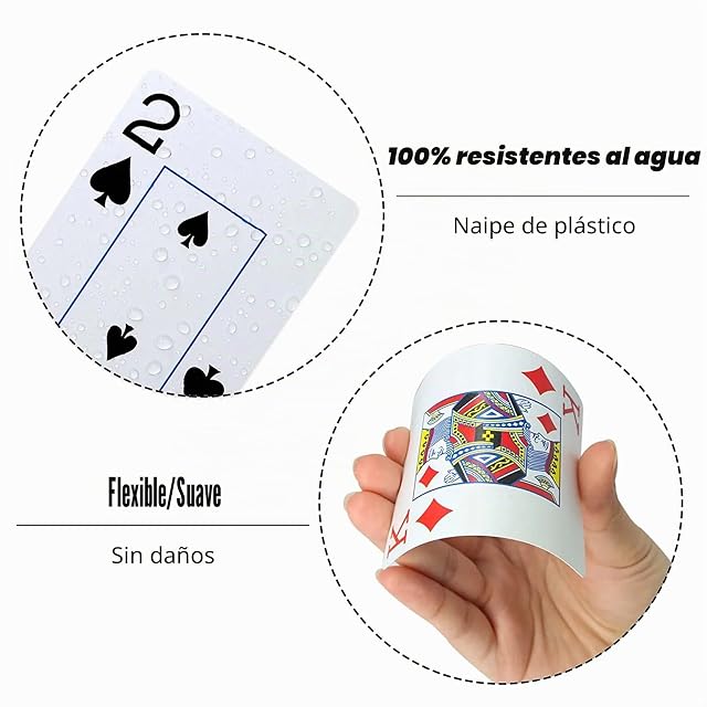 Foto 3 de 7 de Cartas Poker Plastico,Baraja Poker Índice Grande Tarjeta Baraja de Cartas