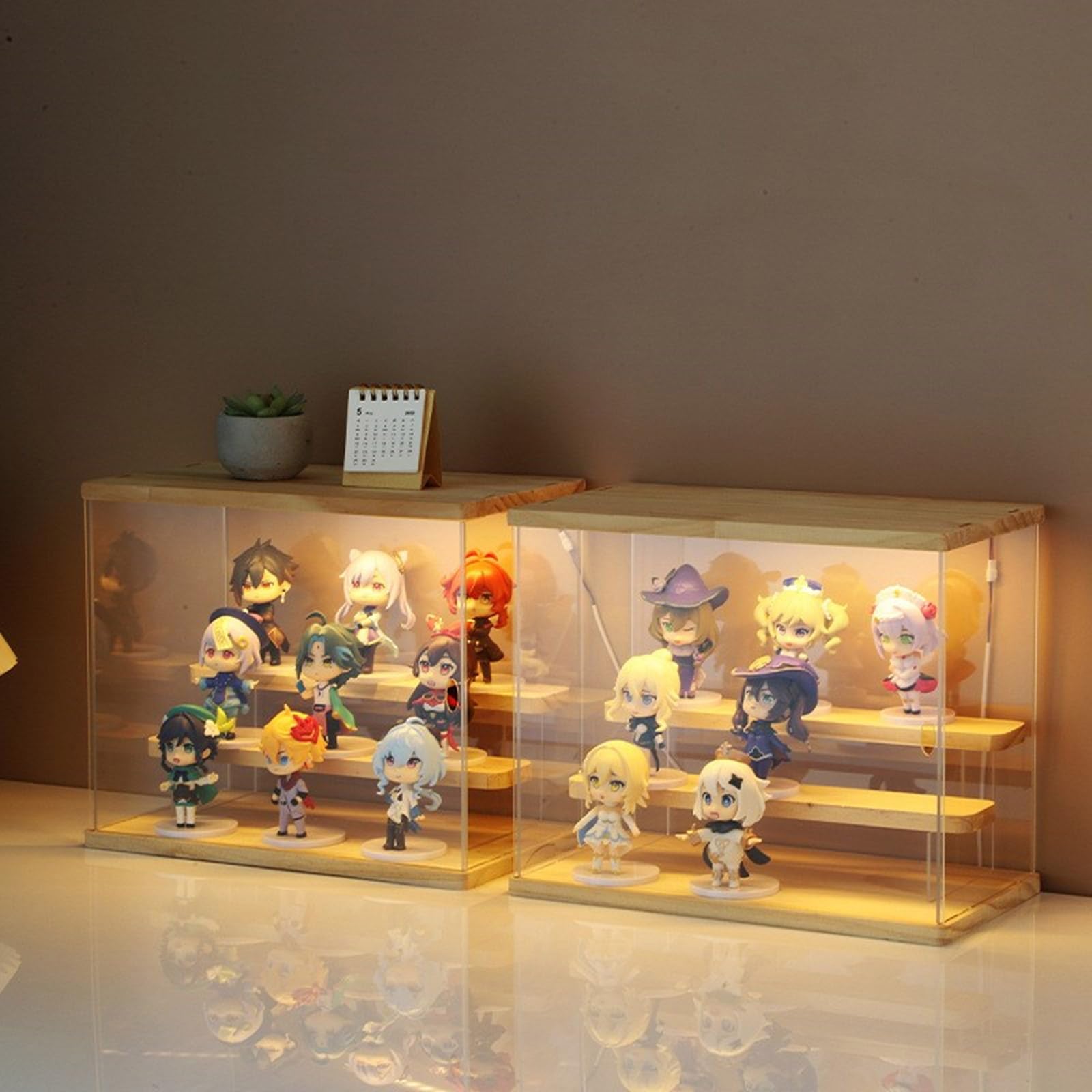 Scatola in acrilico per gli amanti dei personaggi in miniatura, vetrina facilmente accessibile, scaffali rimovibili per oggetti da collezione, soluzione di presentazione versatile, Taglia